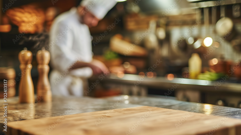 Generative AI, busy chefs working on the restaurant kitchen , blurred background Generative AI, busy chefs working on the restaurant kitchen , blurred background