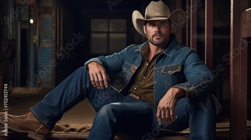 country music, male person wearing cowboy boots,  cowboy hat, 16:9 photo