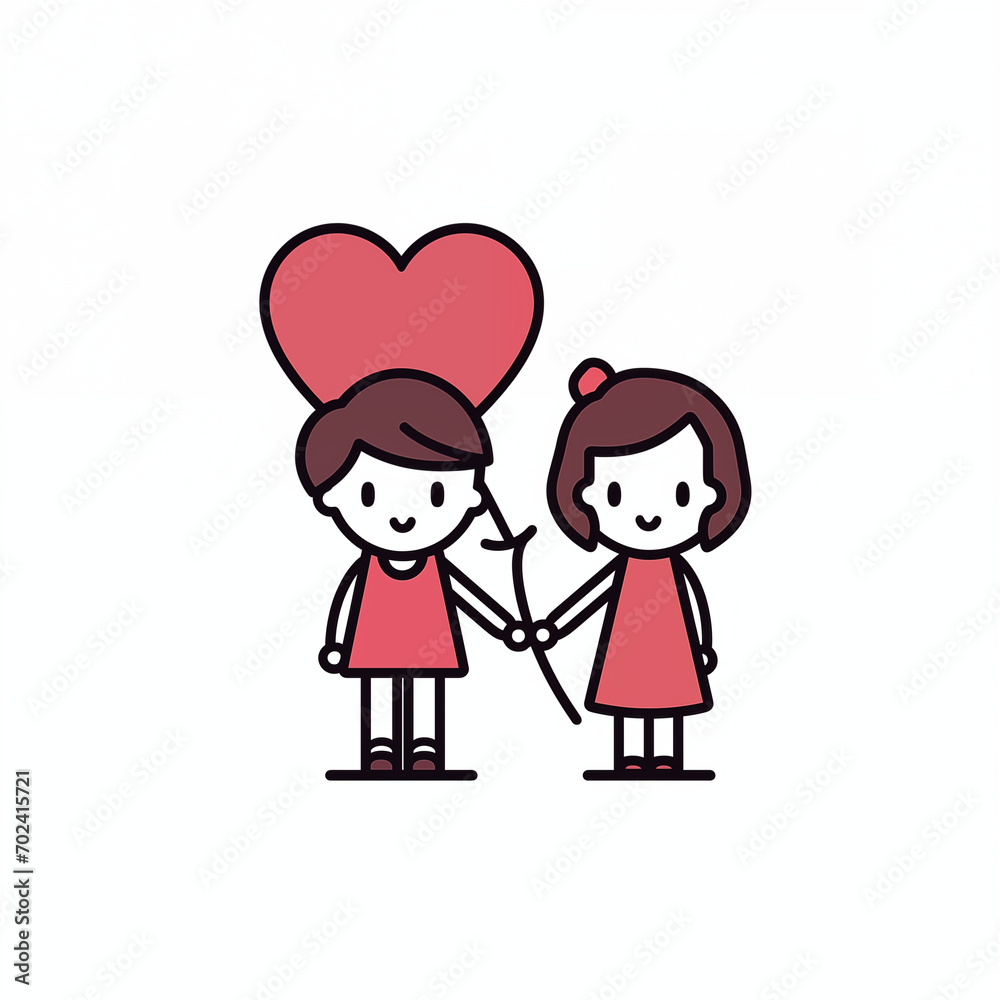 valentines cute couple with heart balloon valentines cute couple with heart balloon