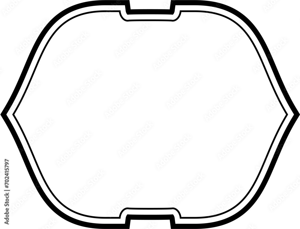 Obraz premium Islamic Frame Design double lines Black Stroke silhouettes Design pictogram symbol visual illustration
