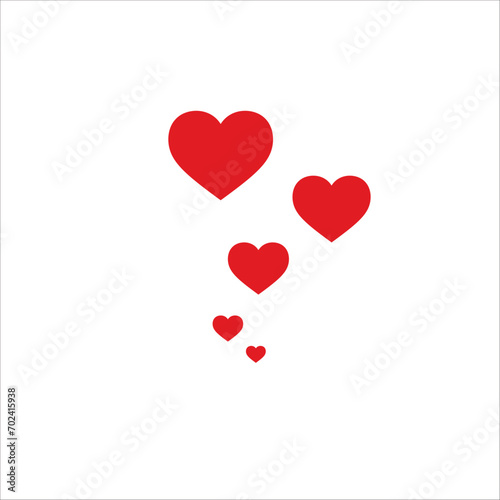 Red flying hearts. Love , V...