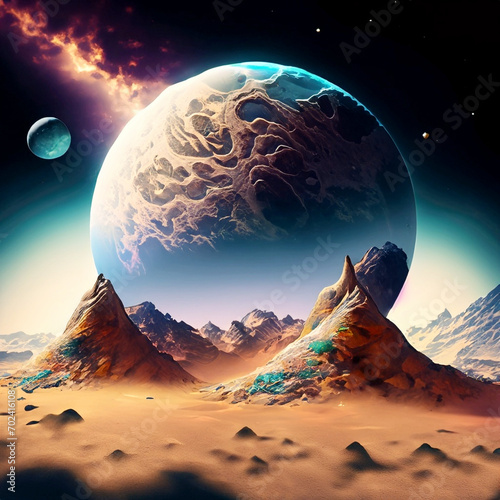 Spiegelplanet in der Wüste