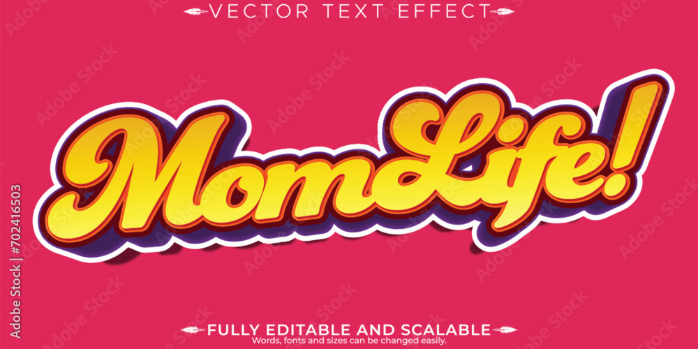 Retro sticker text effect, editable 70s and 80s text style.