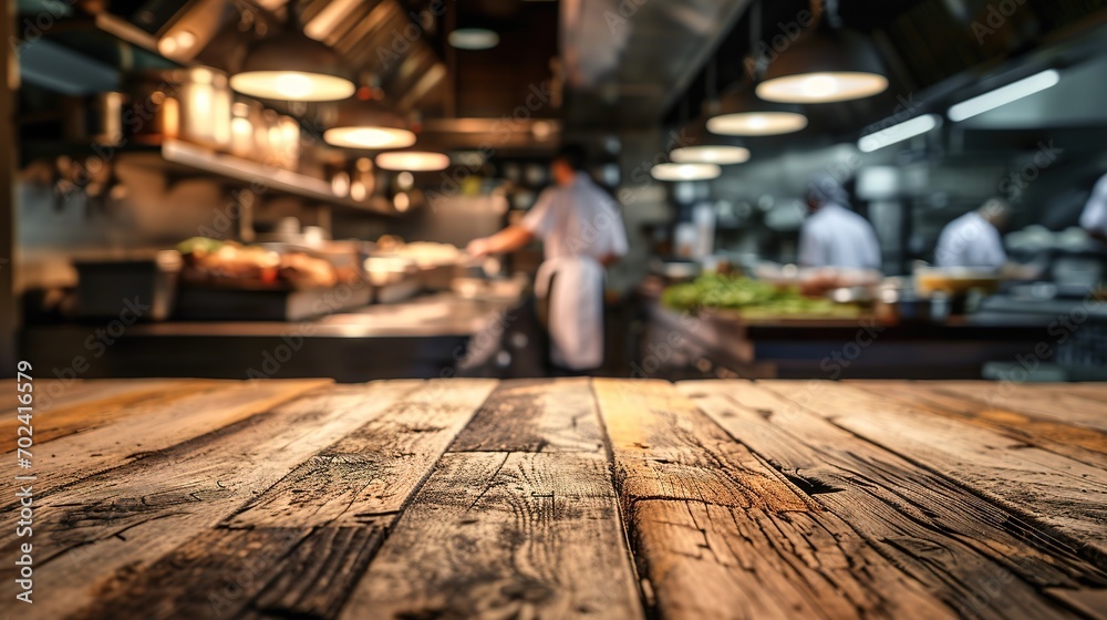 Generative AI, busy chefs working on the restaurant kitchen , blurred background Generative AI, busy chefs working on the restaurant kitchen , blurred background