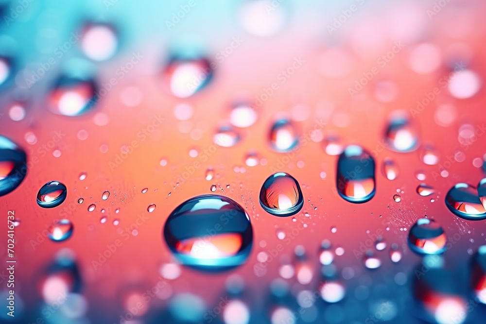 Water drops on colorful glass background Water drops on colorful glass background
