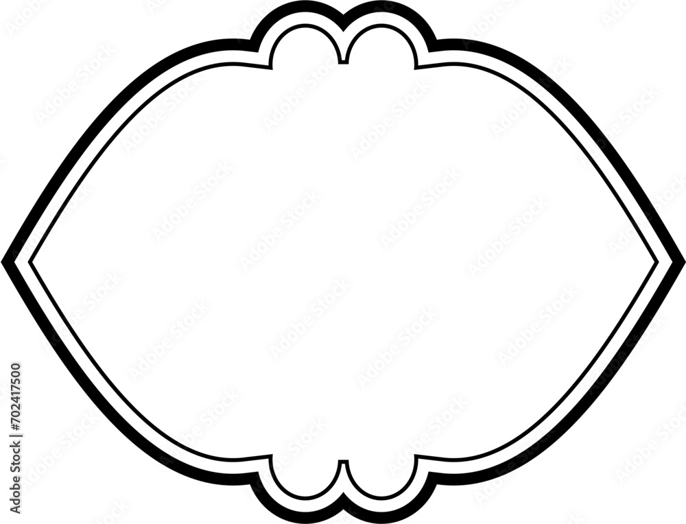Islamic Frame Design double lines Black Stroke silhouettes Design pictogram symbol visual illustration