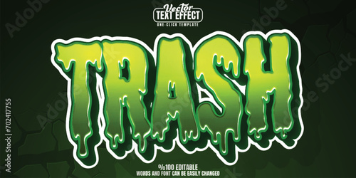 Trash editable text effect, customizable stinky and smell 3D font style