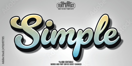 Simple editable text effect, customizable modern and creative 3D font style