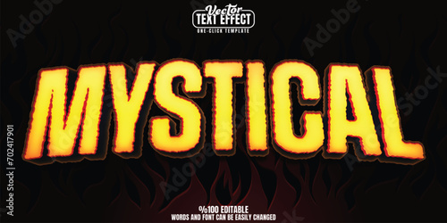 Mystic editable text effect, customizable wizard and halloween 3D font style