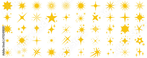 Star icons.Sparkle star icons. Shine icons. Twinkling stars. Sparkles, shining burst.Golden star. Christmas vector symbols isolated
