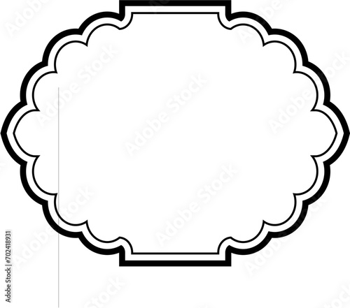 Islamic Frame Design double lines Black Stroke silhouettes Design pictogram symbol visual illustration © Shahsoft Production