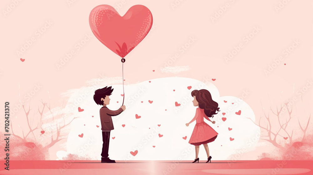copy space, simple vector valentine cute girl and boy couple falling in love, simple handdrawn cartoon. Cute valentine card with young couple. Beautiful background or for valentine’s day. Beautiful ba copy space, simple vector valentine cute girl and boy couple falling in love, simple handdrawn cartoon. Cute valentine card with young couple. Beautiful background or for valentine’s day. Beautiful ba