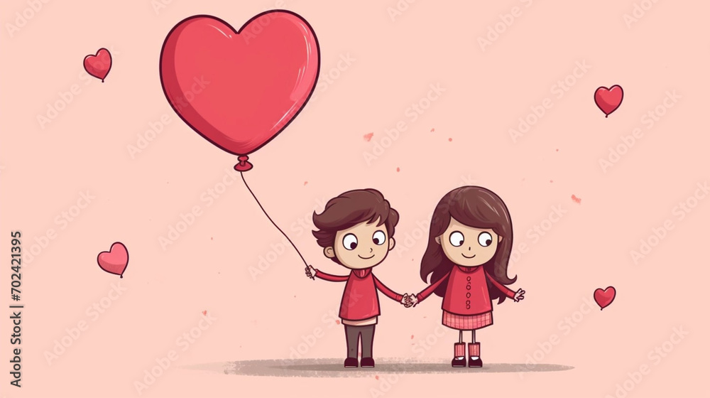 copy space, simple vector valentine cute girl and boy couple falling in love, simple handdrawn cartoon. Cute valentine card with young couple. Beautiful background or for valentine’s day. Beautiful ba copy space, simple vector valentine cute girl and boy couple falling in love, simple handdrawn cartoon. Cute valentine card with young couple. Beautiful background or for valentine’s day. Beautiful ba