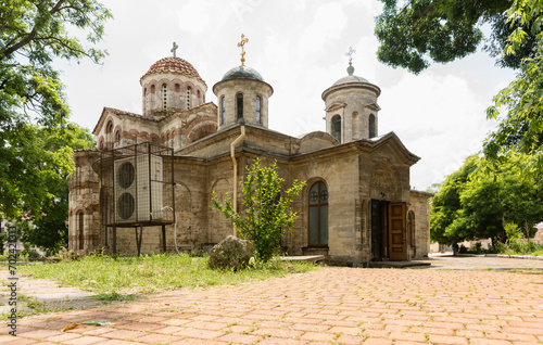 Panoramic view of the oldest Orthodox church in Crimea - St. John the Baptist Cathedral, built in Kerch in 18th century