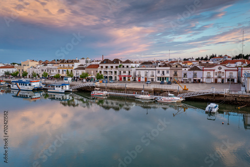 Beautiful Sunset by the River in Tavira, Algarve, Portugal