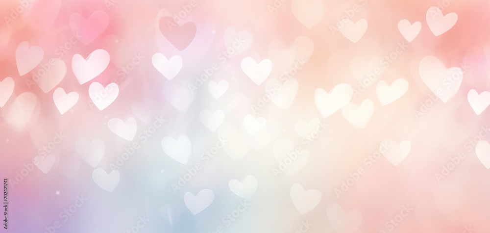 Love heart defocused blurred light bokeh effect background. Abstract pastel background with hearts Love heart defocused blurred light bokeh effect background. Abstract pastel background with hearts