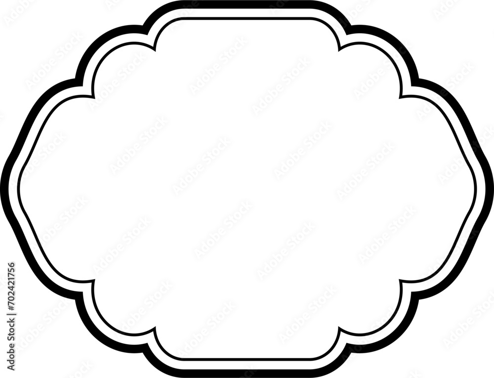 Islamic Frame Design double lines Black Stroke silhouettes Design pictogram symbol visual illustration