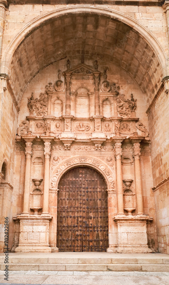 Facade of Santa Maria church in Alarcon village Facade of Santa Maria church in Alarcon village