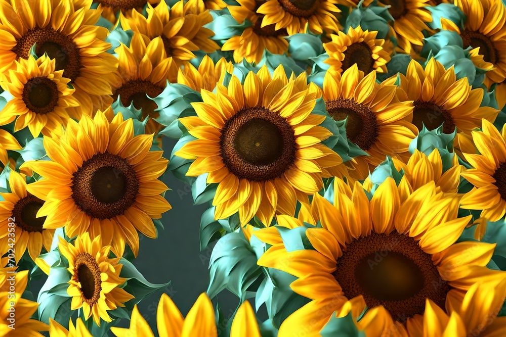 sunflowers on white background sunflowers on white background