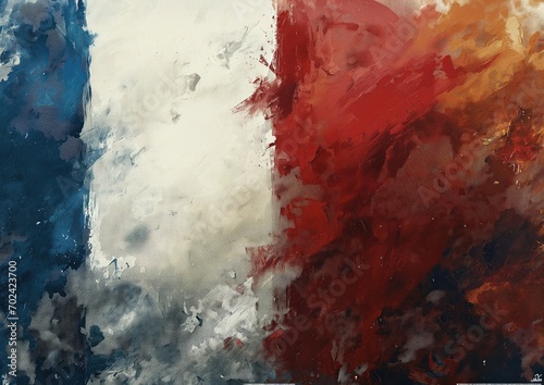 A minimalist image of the French flag, with clean lines and sharp contrast, placed against a stark w