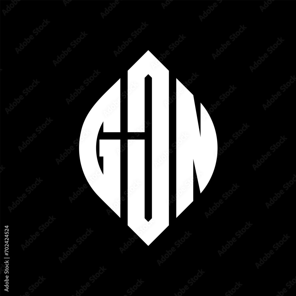 GJN circle letter logo design with circle and ellipse shape. GJN ellipse letters with typographic style. The three initials form a circle logo. GJN Circle Emblem Abstract Monogram Letter Mark Vector. GJN circle letter logo design with circle and ellipse shape. GJN ellipse letters with typographic style. The three initials form a circle logo. GJN Circle Emblem Abstract Monogram Letter Mark Vector.