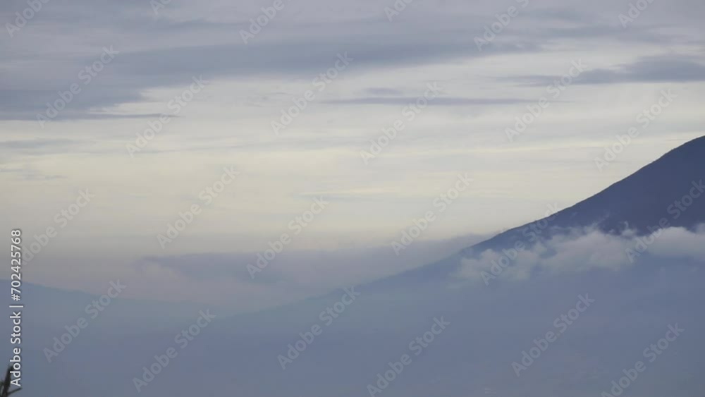 very beautiful natural views with clear skies in the morning with views of Mount Cikuray very beautiful natural views with clear skies in the morning with views of Mount Cikuray