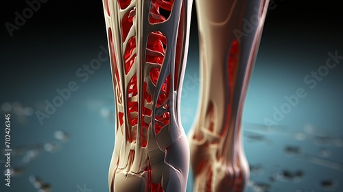 Leg fracture visualization with precise bone position and characteristic angle of displacement photo