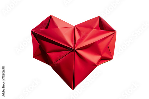 red origami heart