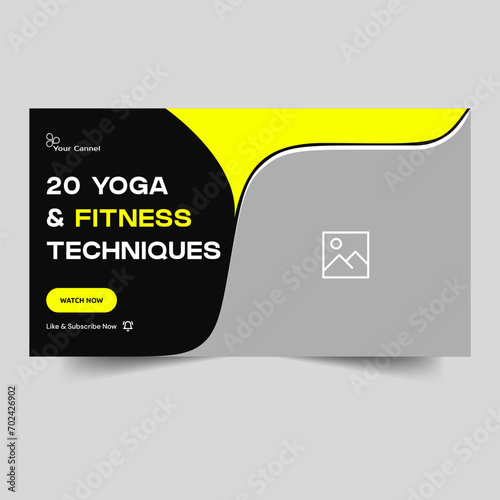 Vector illustration video tutorial body fitness tips and tricks thumbnail banner design, daily workout video cover banner design, fully editable vector eps 10 file format