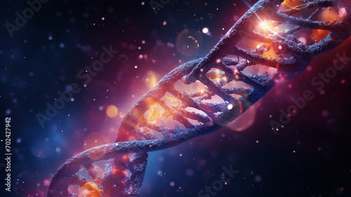 DNA Spark  An Artistic Illustration Unveiling the Elegance of DNA in a Captivating Display of Scientific Beauty - AI Generative