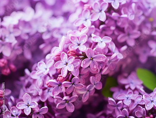 Close up of purple lilac flowers  floral spring background 