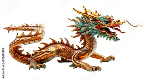 Chinese dragon isolated on transparent white background