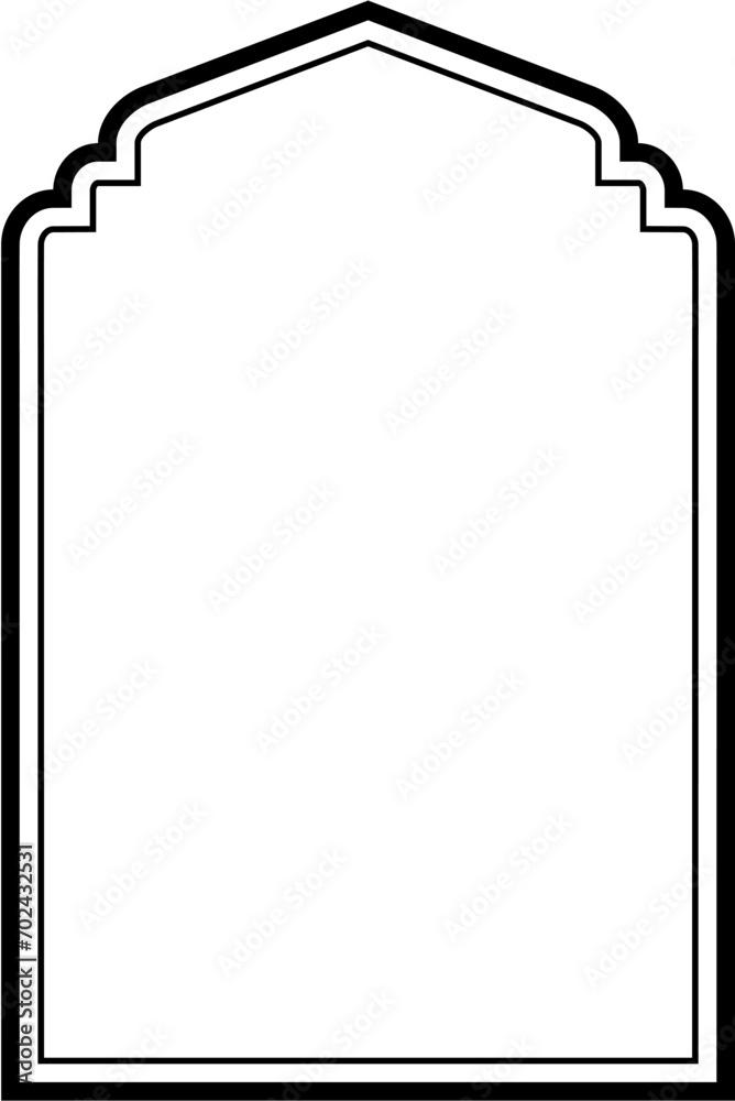 Islamic Arch Design double lines Outline Linear Black Stroke silhouettes Design pictogram symbol visual illustration Islamic Arch Design double lines Outline Linear Black Stroke silhouettes Design pictogram symbol visual illustration