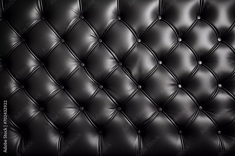 Black tufted leather background. Button tufted leather sofa texture. Created with generative AI. Black tufted leather background. Button tufted leather sofa texture. Created with generative AI.