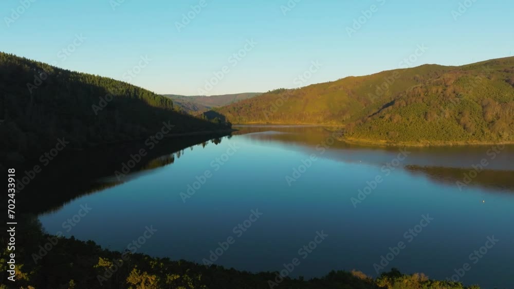 Picturesque Nature Mountains In Reservoir Picturesque Nature Mountains In Reservoir