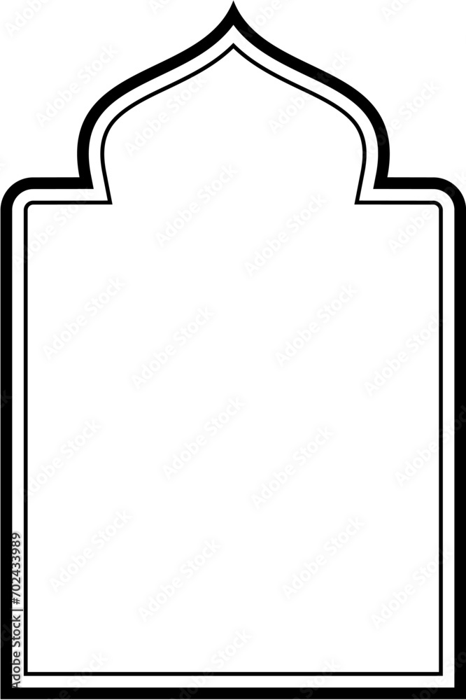 Islamic Arch Design double lines Outline Linear Black Stroke silhouettes Design pictogram symbol visual illustration Islamic Arch Design double lines Outline Linear Black Stroke silhouettes Design pictogram symbol visual illustration