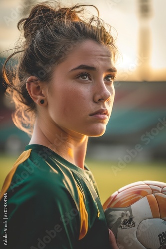 College soccer athlete with emotions, young adult in collegiate sports 