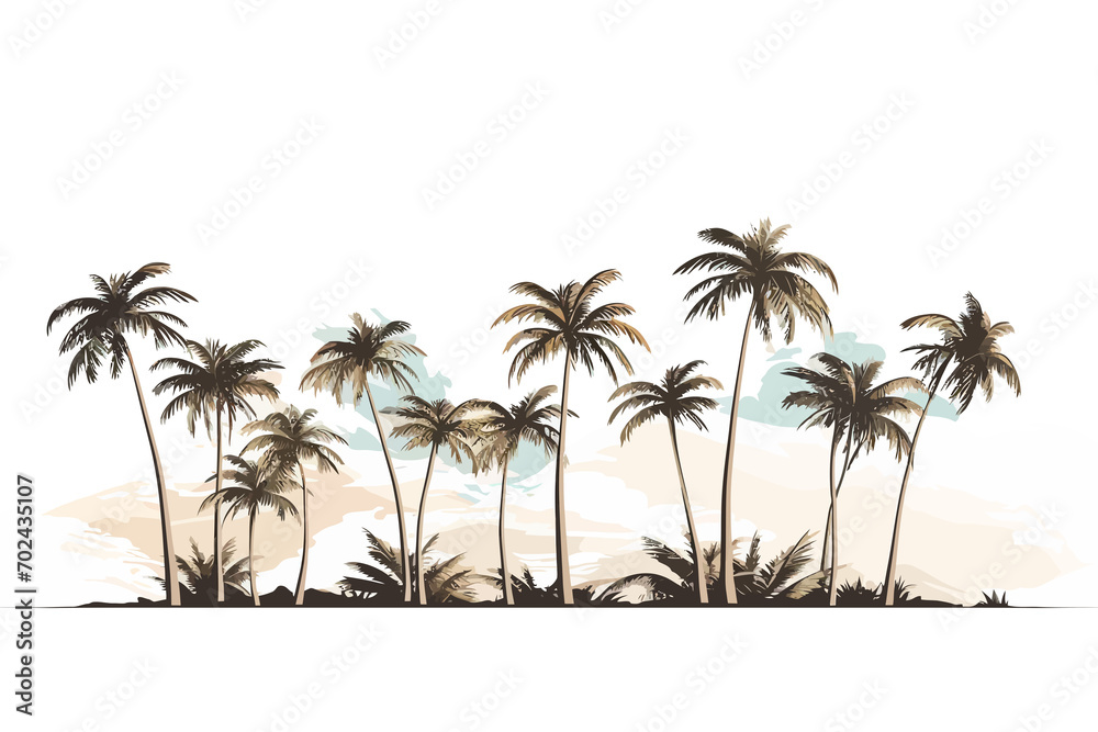 palm trees vector flat minimalistic isolated vector style illustration