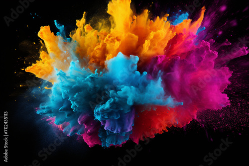 Colourful Powder Explosion Black background