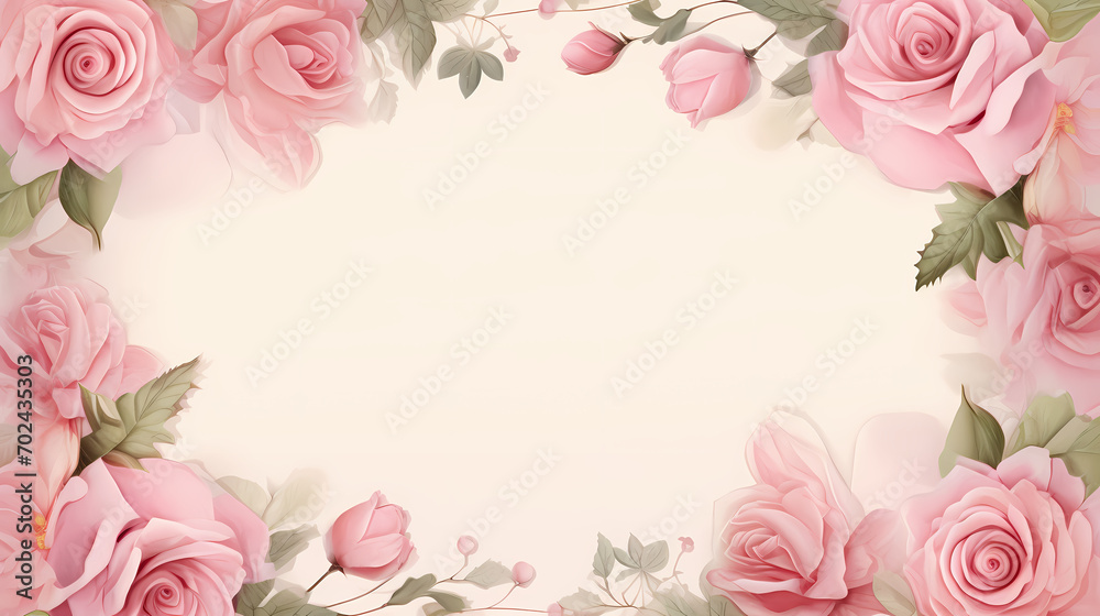 Floral frame with decorative flowers, decorative flower background pattern, floral border background