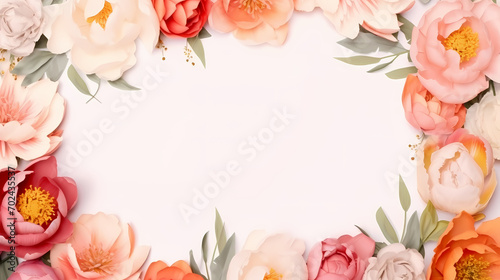 Floral frame with decorative flowers, decorative flower background pattern, floral border background