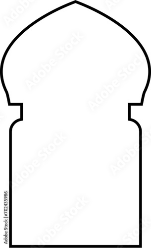 Islamic Arch Design Thin Line Black stroke silhouettes Design pictogram symbol visual illustration