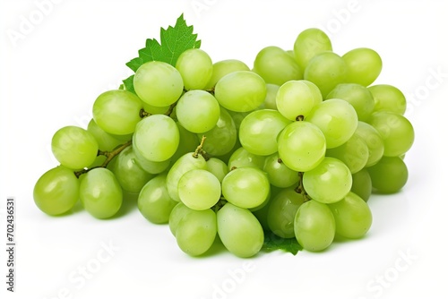 Ripe green grape isolated on white background