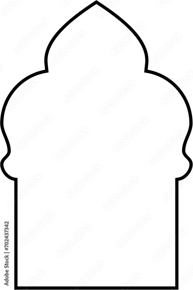 Islamic Arch Design Thin Line Black stroke silhouettes Design pictogram symbol visual illustration Islamic Arch Design Thin Line Black stroke silhouettes Design pictogram symbol visual illustration
