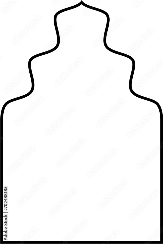 Islamic Arch Design Thin Line Black stroke silhouettes Design pictogram symbol visual illustration Islamic Arch Design Thin Line Black stroke silhouettes Design pictogram symbol visual illustration