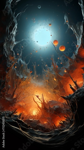 A surreal landscape where organic meets alien under a glowing orb. Suitable for speculative fiction or conceptual art. 