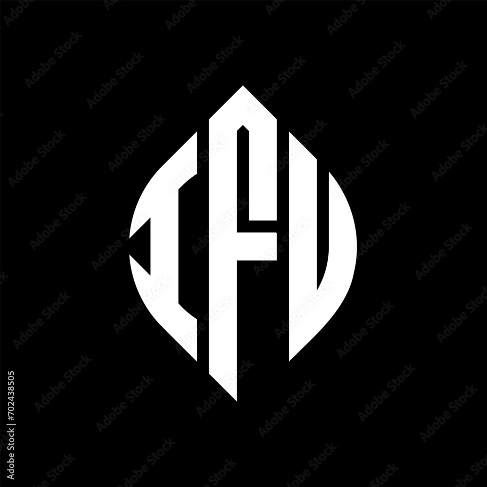 IFU circle letter logo design with circle and ellipse shape. IFU ellipse letters with typographic style. The three initials form a circle logo. IFU circle emblem abstract monogram letter mark vector. IFU circle letter logo design with circle and ellipse shape. IFU ellipse letters with typographic style. The three initials form a circle logo. IFU circle emblem abstract monogram letter mark vector.
