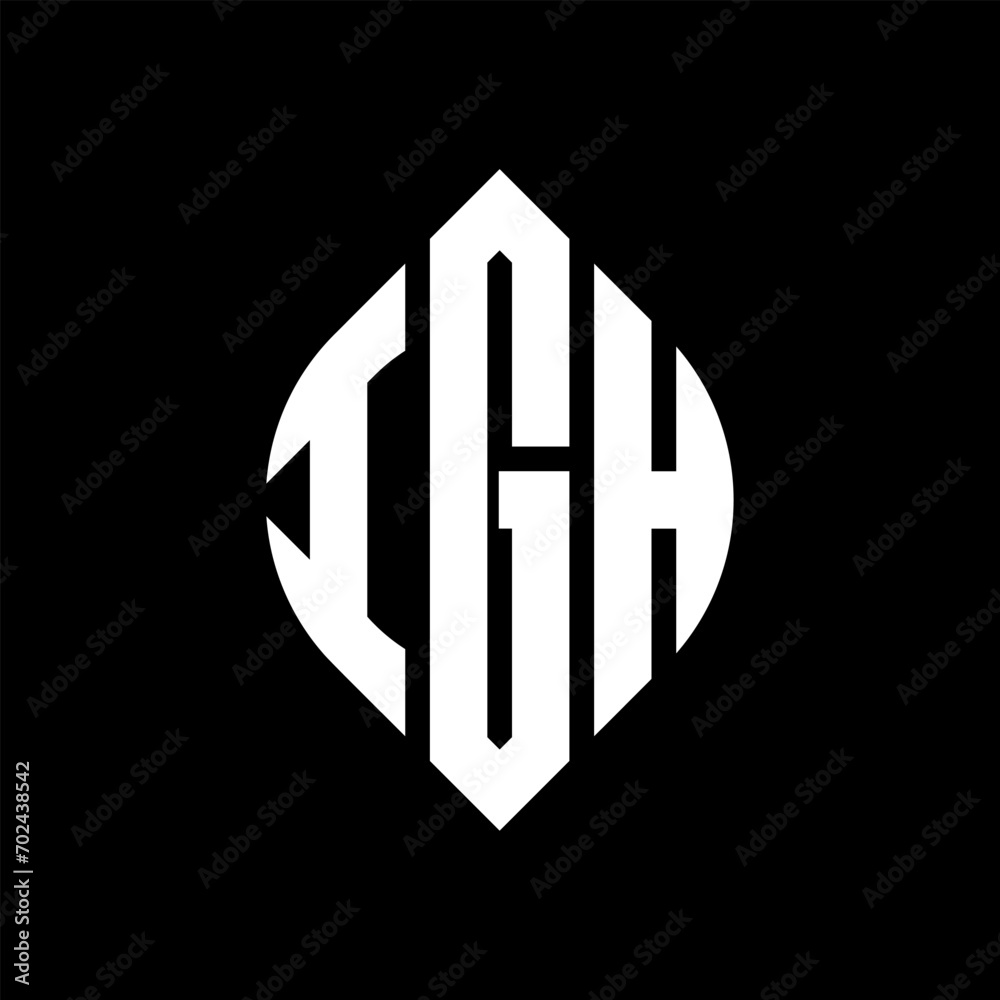 IGH circle letter logo design with circle and ellipse shape. IGH ellipse letters with typographic style. The three initials form a circle logo. IGH circle emblem abstract monogram letter mark vector. IGH circle letter logo design with circle and ellipse shape. IGH ellipse letters with typographic style. The three initials form a circle logo. IGH circle emblem abstract monogram letter mark vector.