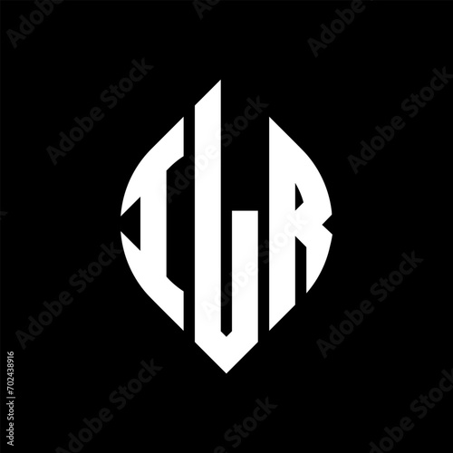 ILR circle letter logo design with circle and ellipse shape. ILR ellipse letters with typographic style. The three initials form a circle logo. ILR circle emblem abstract monogram letter mark vector. photo