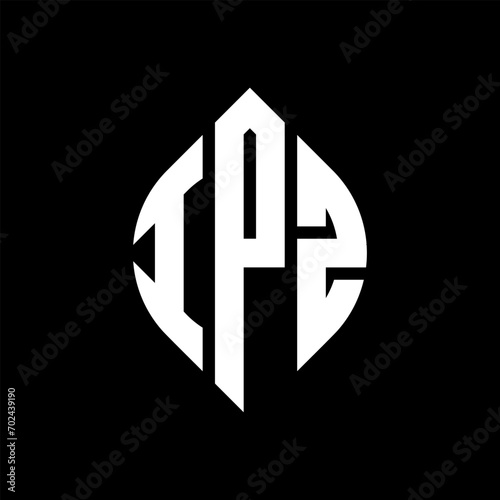 IPZ circle letter logo design with circle and ellipse shape. IPZ ellipse letters with typographic style. The three initials form a circle logo. IPZ circle emblem abstract monogram letter mark vector.